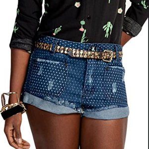 one teaspoon polka dot denim shorts